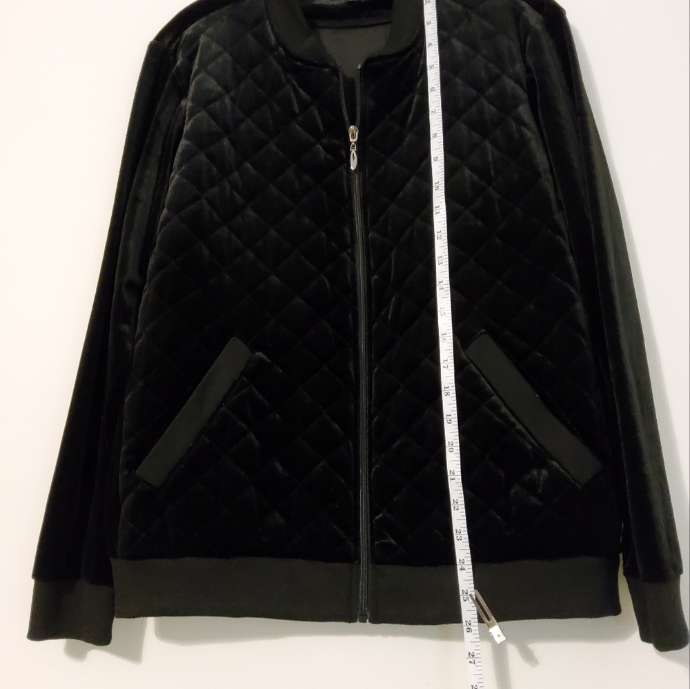 Antthony Original Zip Front Black Quilted Long Sleeve Jacket Size M - Picture 2 of 9